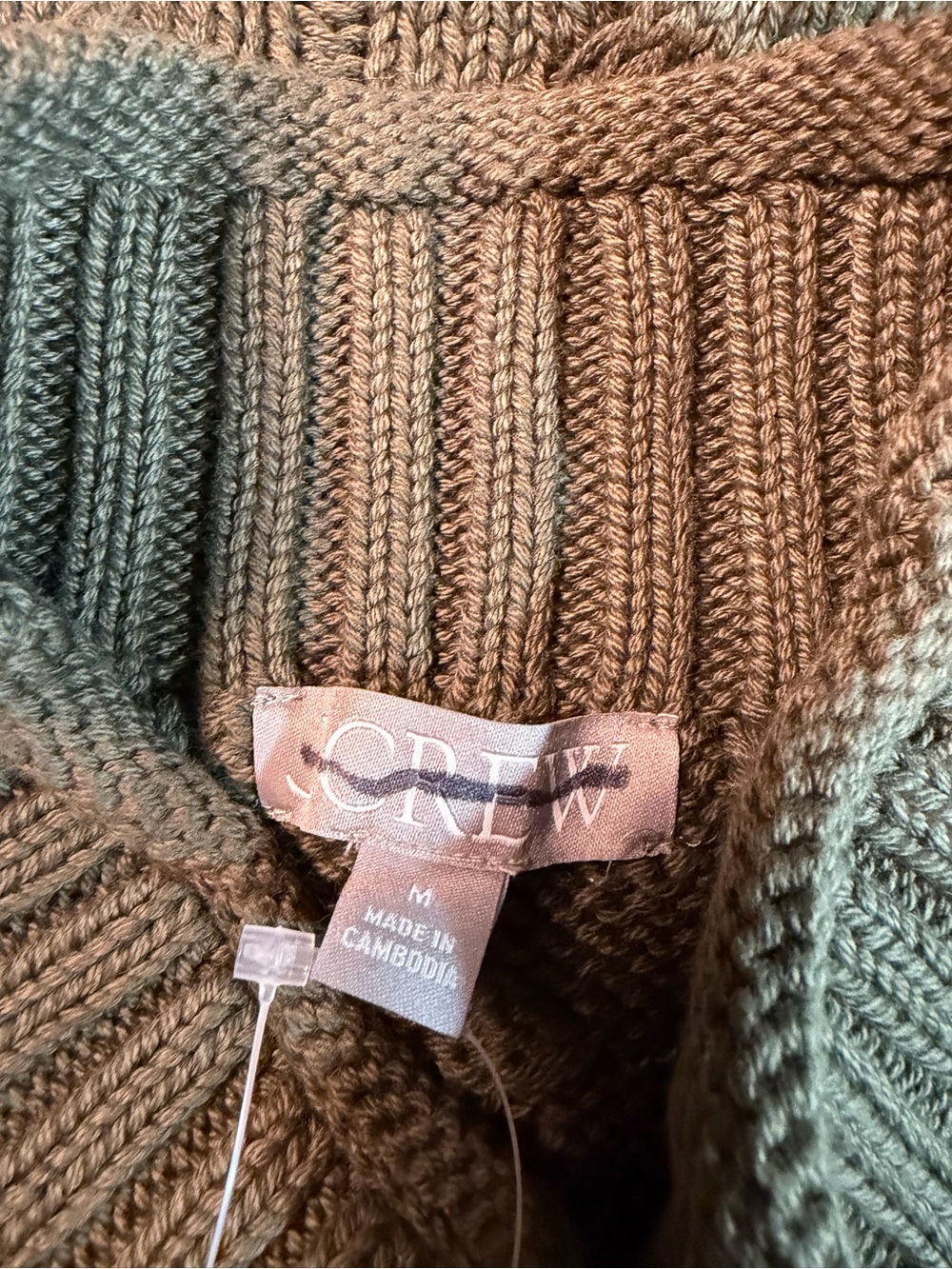 J.Crew 2025 Rollneck cable-knit sweater in woodland brush - Picture 8 of 9
